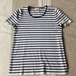 Navy and white stripped shirt Banana Republic